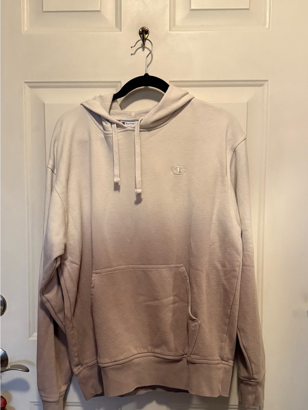 Champion Men's Ombre Crewneck Hoodie - Light Beige to Cream